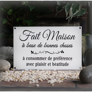 Plaque émaillée "Fait Maison à base de bonnes choses"