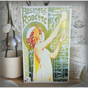Plaque émaillée Absinthe Robette
