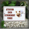 Plaque émaillée "yorkshire" Attention chien extrêmement féroce