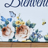 Bienvenue 23x14cm décor Fleurs du Jardin zoom