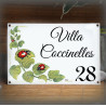 Plaque Maison émaillée décor Coccinelles