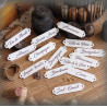 14 labels "dorante" in white enamel for the cellar