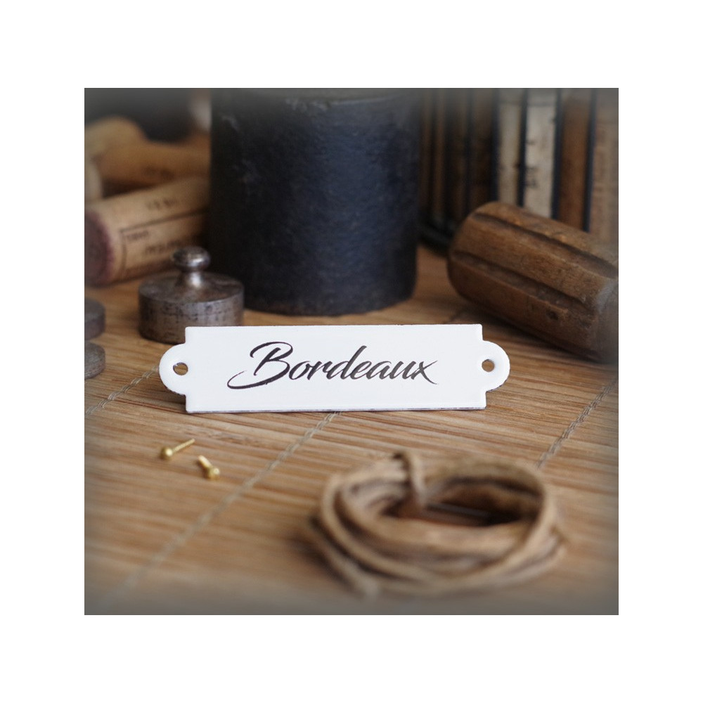 enamel label : Bordeaux
