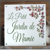Plaque émaillée décorée - Le petit jardin de mamie