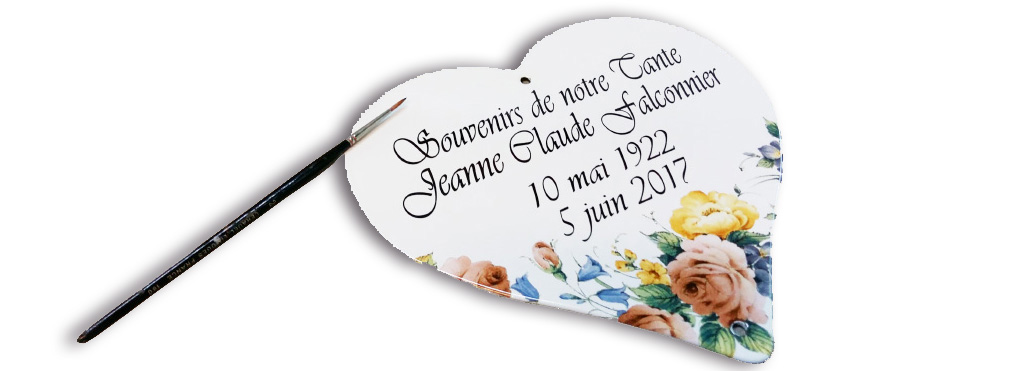 spécialiste de reproduction de coeur émaillé avec décor